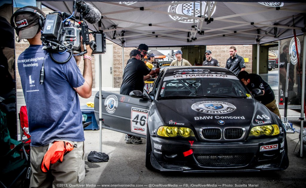 Marco Solorio shooting footage for his BMW documentary film at Miller Motorsports Park, Utah. This rig is an early build of the ENG BMCC rig.