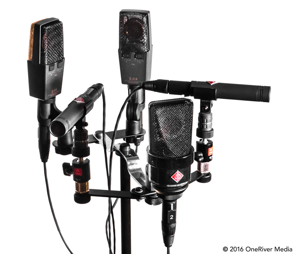 Microphone setup is based on different mics and polar patterns